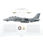 F-14A Tomcat VF-211 Checkmates, NG114 / 159630 / 1987 - Profile Print
