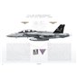 F/A-18F Super Hornet VFA-103 Jolly Rogers, AG200 / 168493 / 2020  - Profile Print