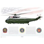 VH-3D Sea King HMX-1 Nighthawks, "Marine One" - Profile Print