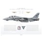 F-14D Tomcat VF-2 Bounty Hunters, NE105 / 163418 / Last Tomcat Cruise, 2003 - Profile Print