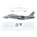 F-14D Tomcat VF-2 Bounty Hunters, NE105 / 163418 / Last Tomcat Cruise, 2003 - Profile Print