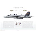 F/A-18F Super Hornet VFA-11 Red Rippers, AC100 / 166632 / 2006 - Profile Print