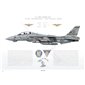 F-14B Tomcat VF-32 Swordsmen, AC101 / 161860 / Last Cruise, 2005 - Profile Print
