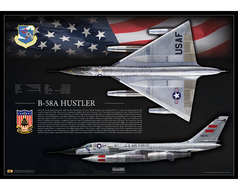 Aircraft profile print of B-58A Hustler 59-2451 Firefly" - Specia Print in various sizes