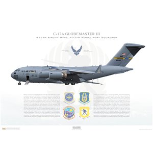 C-17A Globemaster III 437th Air Wing, 437th Aerial Port Squadron, 96-0006 - Charleston AFB, SC Squadron Lithograph