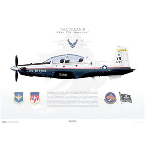 T-6A Texan II 71st FTW, 33rd FTS "Dragons", VN/05-3764, Vance AFB, OK - Squadron Lithograph