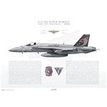 F/A-18F Super Hornet VFA-94 Mighty Shrikes, NA400 / 165911 / 2018 - Profile Print
