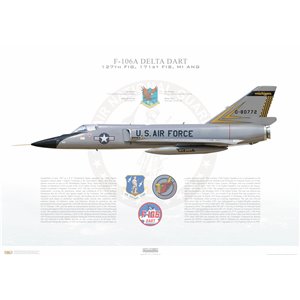 F-106A Delta Dart 127th Fighter Interceptor Group, 171st Fighter Interceptor Squadron (FIS), 0-80772 - Selfridge ANGB, MI - Squadron Lithograph