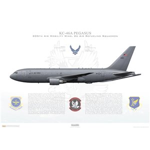 KC-46A Pegasus 305th Air Mobility Wing, 2d Air Refueling Squadron, 15-46057 - McGuire AFB, NJ Squadron Lithograph