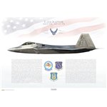 F-22A Raptor 44th Fighter Group, 301th Fighter Squadron, TY/05-4105 - 2018 - Profile Print