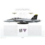F/A-18F Super Hornet VFA-103 Jolly Rogers, AG200 / 166620 / "Mutha" - 2015 - Profile Print