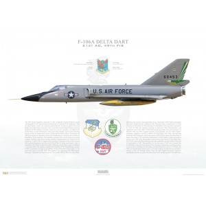 F-106A Delta Dart 21st Air Division, 49th Fighter Interceptor Squadron (FIS), 5-60453 - Griffiss AFB, NY - Squadron Lithograph