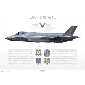 F-35A Lightning II 301st Fighter Wing, 44th Maintenance Squadron, 44th Fighter Group, TY/23-5344 - Tyndall AFB, FL - 2024 Squadron Lithograph