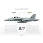 F/A-18F Super Hornet VFA-213 Blacklions, AJ201 / 166674 / 2007 - Profile Print