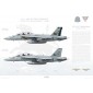 F/A-18F Super Hornet VFA-213 Blacklions AJ200 & AJ201 - 2007 - Profile Print